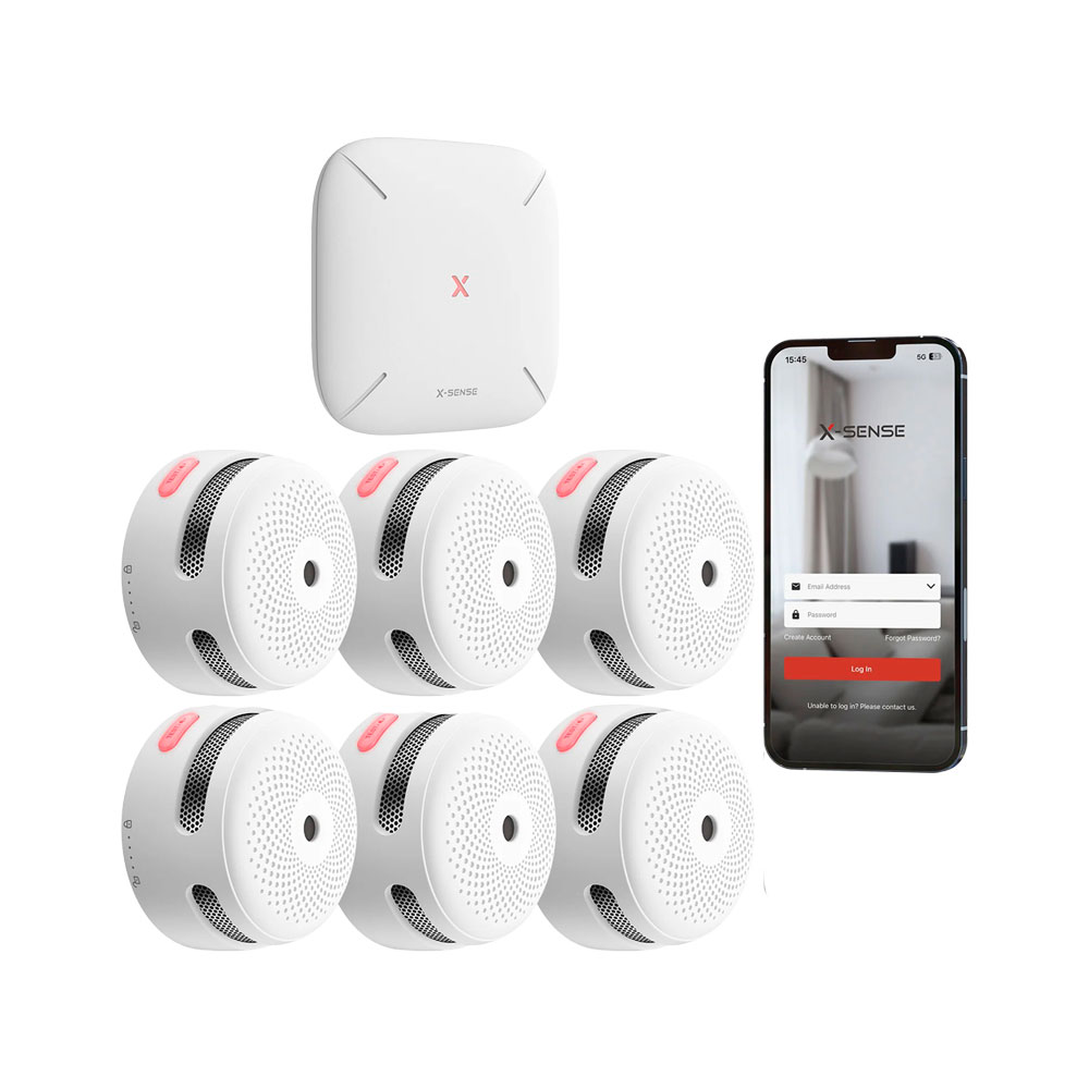 Kit de 6 détecteurs intelligents + 1 Hub de communication X-Sense